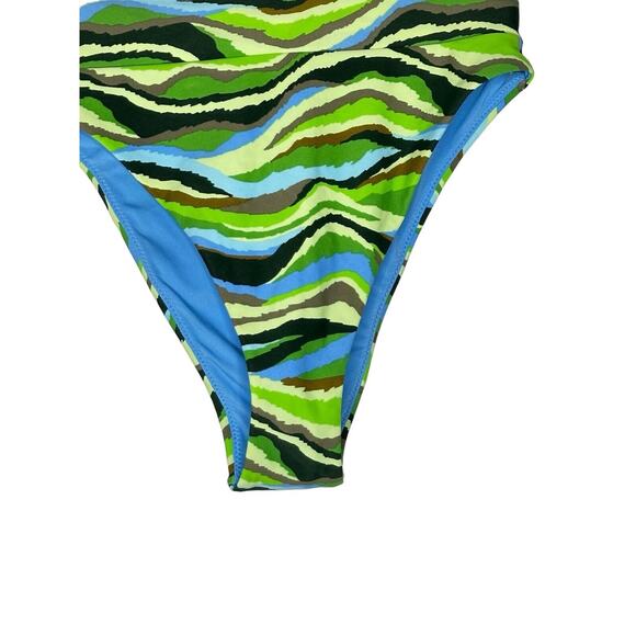 NWT Aerie Womens Swimsuit Bottoms Small Multi Tone‎ Abstract Bikini Bottom Camo - Picture 2 of 9